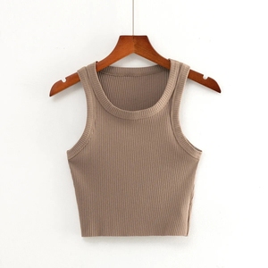 Wholesale Cropped <b>Women</b> Solid t Shirt <b>tank</b> <b>Top</b> Ribbed Cotton <b>Women's</b> Crop <b>Knit</b> <b>tank</b> <b>Tops</b> - Product Image 3
