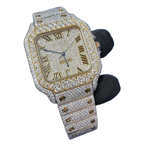 Meilleures ventes : Montre homme haut de gamme personnalisée en acier inoxydable, sertie de diamants de laboratoire et de moissanite, avec verre saphir et quartz, style classique et tendance - Product Image 1