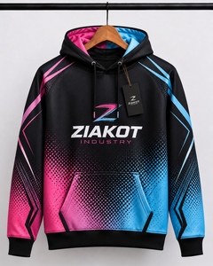 เสื้อฮู้ดดี้ฟุตบอลสีดำแดงขาวแบบสั่งทำขายส่งโดยตรงจากโรงงาน ยอดขายดีที่สุดในอุตสาหกรรม - Product Image 6