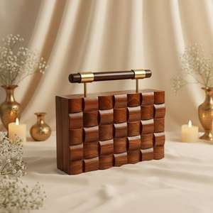 Elegante Bolso de Mano de Madera, Hecho a Mano, de Diseño de Lujo, Bolso de Moda para Mujer, Madera Natural, para Fiestas Nocturnas, NEHA ENTERPRISES - Product Image 1