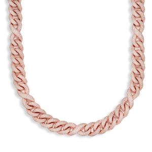 18mm Moissanite Cuban Link <b>Chain</b> Necklace Gold Plated <b>Iced</b> <b>Out</b> Flat Twist <b>Chain</b> for Men Women Party Gift - Product Image 4