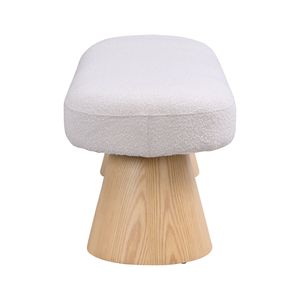 Panca imbottita beige per sala da pranzo, fondo letto, ingresso, pouf, sgabello da soggiorno con finitura in legno - Product Image 6