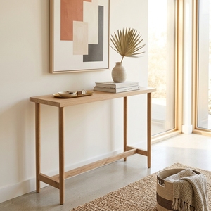 Modern Narrow Solid <b>Wood</b> Console <b>Table</b> Elegant Entryway <b>Table</b> Furniture With H Frame Stretcher For <b>Rustic</b> Home Decor Setups Art - Product Image 2