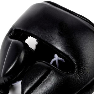 Ensemble de protection pour arts martiaux GOLDEN WAVE ENTERPRISES : Gants de boxe en cuir noir respirant, protège-tête et protège-glandes pour l'entraînement - Product Image 3
