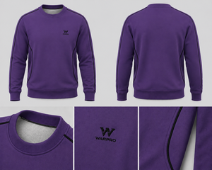 เสื้อสเวตเชิ้ตผู้ชาย Warpro สีม่วง ผ้าฟลีซ คอกลม ทรงปกติ สวมใส่สบายๆ สำหรับฤดูใบไม้ร่วง - Product Image 5