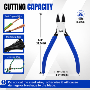 5 Inch Stainless Steel Precision Flush Cutter Pliers <b>Wire</b> Snips for 3D Printing Jewelry Making <b>Craft</b> Tool 2 Pack - Product Image 5