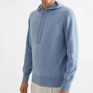 Hoodies en coton mélangé tricoté avec logo personnalisé de luxe, coupe oversize décontractée, épaules tombantes, couleur unie, fabrication OEM ODM - Product Image 2