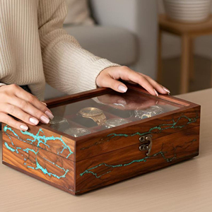 Caja de Presentación de Madera para Relojes con Impresión de Logotipo, Caja de Exhibición de Madera para Relojes para Regalos de Lujo por AYAANS - Product Image 4