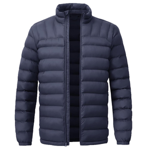 Custom Men's Lightweight Puffer Jacket Warm Winter <b>Coat</b> Quilted <b>Lined</b> Water-Resistant Full Zip Bubble Jackets <b>Coat</b> - Product Image 1