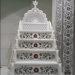 Minbar de Mezquita Tallado a Mano en Mármol Blanco Tradicional de HAYAT INDUSTRIES, Duradero y Anticorrosivo - Product Image 3