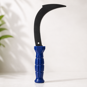 Faucille robuste en acier au carbone avec manche en plastique pour couper l'herbe, désherber, récolter, travaux de jardinage, agriculture et utilisation agricole, outils à main - Product Image 1