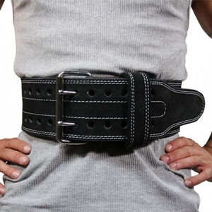 Premium Genuine Leather Weightlifting Belt for Gym Training Powerlifting Squats Fitness Support <b>Adjustable</b> <b>Strap</b> - Product Image 6
