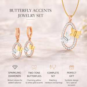 Collar con Colgante de Mariposa de Diamantes Reales Multitono | Elegante Cadena de Oro con Diseño de Mariposa Pequeña, Joyería Fina para Mujer, Regalo de Aniversario - Product Image 5