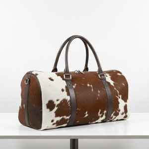 Bolsa de Viaje Portátil de Cuero Vacuno Resistente con Cierre de Cremallera, Estilo Vintage de Lujo LHDB-0077 - Product Image 2