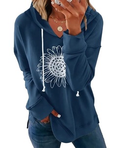 Nouveauté : Sweat à capuche pour femme en coton 100 %, manches longues, col tombant, imprimé, confortable, hiver, personnalisable - Product Image 2