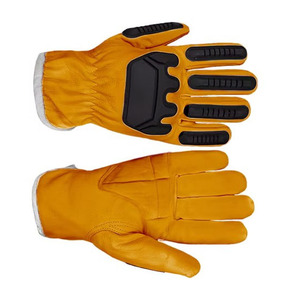 Guantes de Trabajo de Cuero PU Naranja de 10 mil, Antideslizantes, con Puño Reforzado, Resistentes a Impactos, para Uso en Campos Petroleros y Talleres - Product Image 2