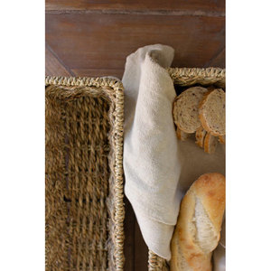 Ensemble de deux paniers à pain tissés en jonc de mer Accessoire de décoration de cuisine élégant - Product Image 3