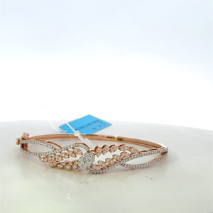 Pulsera con Bisagras de Oro Sólido de 18K con Diamante Natural Certificado por GIA - Joyería Fina de Oro Rosa - Product Image 5