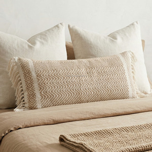 Housse de coussin lombaire tissée à motif chevron durable, vente chaude, écologique, avec franges latérales, texture tissée, 30x50, taies d'oreiller - Product Image 1