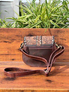 กระเป๋าหนังวัวสะพายข้างทำด้วยมือคุณภาพสูงมาใหม่กระเป๋าคาดลำตัวทำด้วยมือของผู้หญิงผ้าไนลอนแท้ซับในโลโก้ตะวันตก - Product Image 5