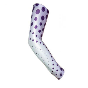 Manchon de compression anti-UV à pois violets pour le cyclisme, la course et la gym - Unisexe Adulte Spandex/Polyester - Product Image 1
