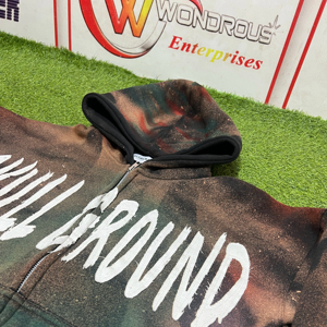 Sweat à capuche personnalisé en coton molletonné épais délavé pour homme, style coréen vintage, brodé et délavé à l'acide - Product Image 1