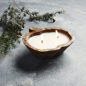 เป็นมิตรกับสิ่งแวดล้อมไม้มะม่วงเทียนแป้งชามจับฟักทองรูปร่างไม้ farmhouse ตกแต่งแป้งชามโต๊ะตกแต่งชาม - Product Image 2