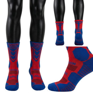 Premium 200 GSM Cotton Polyester Blend Handball <b>Socks</b> Beige Black Cushioned Panel Custom Knit Logo Crew - Product Image 6
