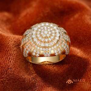 Solid Gold Mens Moissanite Halo Cluster <b>Ring</b> Hip Hop Anillo <b>Iced</b> Out Luxury Jewelry Regalo Para Hombre Premium - Product Image 1