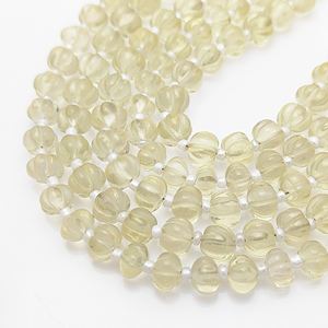 Cuentas de Cuarzo Bio Lemon en Forma de Melón Calabaza de 5-7mm, Cuentas de Cuarzo Talladas a Mano para Hacer Pulseras y Collares - Product Image 6
