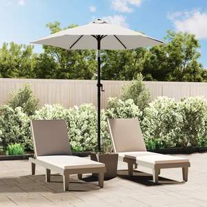 Ensemble parasol et base de jardin blanc sable et gris foncé - Product Image 1