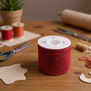 เชือกแดงแบบมีสายรัด ขนาด 0.5 ซม. x 13 ม. สำหรับงานประดิษฐ์ - Product Image 3