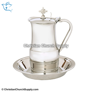Juego de Jarra y Plato de Acero Inoxidable |   Conjunto de Lavabos para Iglesia – Export Corporation - Product Image 2