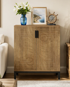 Meuble de rangement moderne en bois, buffet avec portes doubles et base métallique pour la maison - Vente en gros usine - Product Image 3