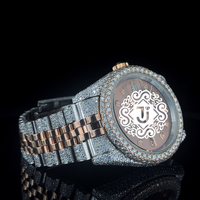 Montre de luxe de qualité supérieure entièrement sertie de diamants Mossiante avec bracelet en acier inoxydable, idéale pour les fêtes et les occasions, disponible à la vente