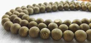 ลูกปัดหินอาเกตดรูซี่ธรรมชาติทรงกลม ประกายระยิบระยับ สำหรับทำเครื่องประดับ DIY - Product Image 2