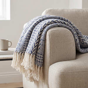 Jeté de lit bohème décoratif jaune moutarde en coton à chevrons, couverture de canapé artisanale de qualité supérieure – Fournisseur - Product Image 3