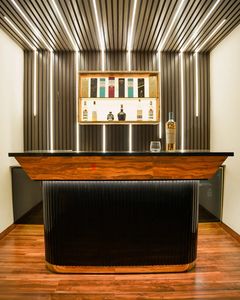 Custom Luxury Marble <b>Bar</b> <b>Table</b> 8x2ft Adjustable Height Foldable 5+ Compartments Contemporary Design for Living Room & Apartment - Product Image 3