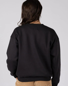 2026 <b>Women's</b> <b>Black</b> <b>Fleece</b> Crew Neck Sweatshirt Casual Drop-Shoulder Loose Fit Long Sleeve Plain Dyed Autumn Top 320 g - Product Image 2