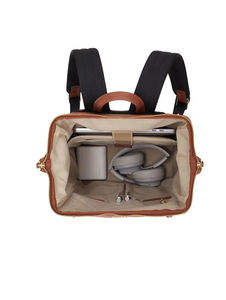 Bolso profesional delgado para computadora con herrajes en tono dorado, diseño antirrobo con múltiples bolsillos para oficina y viajes, bolso para estudiantes. - Product Image 6