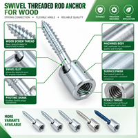 Ancrage à tige filetée pivotante pour bois, support de suspension à tige filetée à angle réglable pour système de climatisation et d'irrigation, OEM