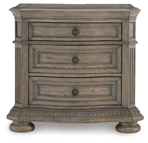 This is the Ashley Furniture Ardenfield 3 Drawer Nightstand featuring a light brown glazed antique look finish for bedroom use - Product Image 3