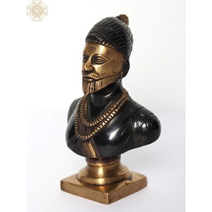 งานแฮนด์เมดทองเหลือง6นิ้ว chatrapati Shivaji maharaj ประติมากรรมของตกแต่งบ้านทำด้วยมืองานศิลปะอินเดีย - Product Image 4