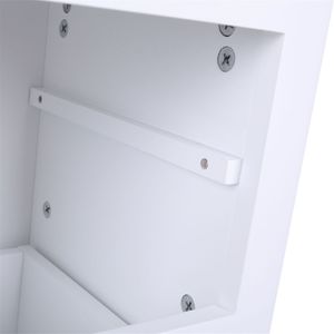 2 pz. Comodini a due livelli stile country bianchi YJ di grandi dimensioni, in legno massello e acciaio, assemblati, per camera da letto e appartamento - Product Image 3
