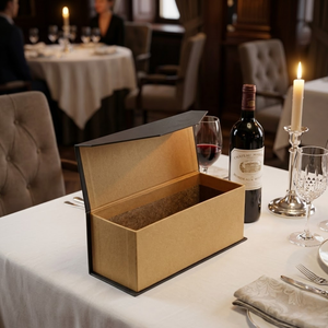 Caja de Regalo Rígida para Botellas, Fabricada con Cartón Kraft Reciclado, con Grabado en Relieve |   Empaque de Cartón Premium para Vino, Cerveza, Bebidas y Aceites de Cocina - Product Image 4
