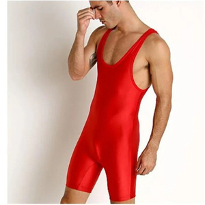 Combinaison de lutte ajustée pour homme, couleur unie, en spandex et nylon extensible, vêtements de sport, équipement d'arts martiaux pour adultes - Product Image 2