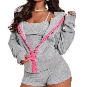 Sweat-shirts à capuche pour femmes, tendance Y2K, coupe ample, épaules tombantes, en molleton de coton, streetwear, pull-over minimaliste décontracté, vente en gros - Product Image 1