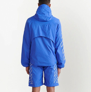 Men's Wholesale Windbreaker Shorts Set For Men 100% <b>Polyester</b> Custom Color Jogging Wear Zip-Up Windbreaker Short Set - Product Image 5