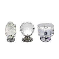 Poignée de porte en verre cristal avec base en laiton, design moderne, pour armoire de cuisine, tiroir, chambre, extérieur, villa, installation facile