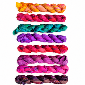 Hilo de Seda Reciclada Premium, Teñido a Mano, Tejido Reciclado para Crochet, Macramé, Tejido, Punto y Manualidades DIY - Product Image 1
